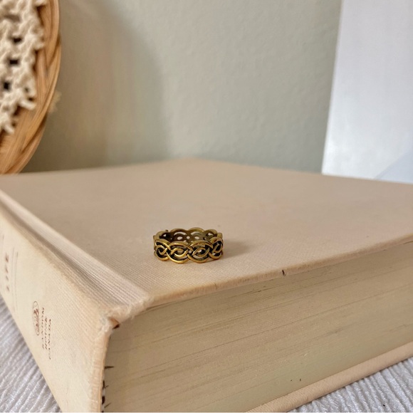 Gold Braid Pinkie Ring “Unity” 4 Celtic Knot Twist Minimal Classic - Picture 2 of 13